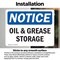 Signmission Oil And Grease Storage, 10 in W x Rectangle, Vinyl Decal OS-2PACK-NS-D-710-L-16961 - alternate 2